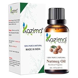 kazima nutmeg essential oil 15ml  pure amp natural nutmeg oil for hair skin amp scalp care  aromatherapy diffuser massage diy blends amp home fragrance