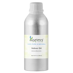 kazima vetiver essential oil khus oil  pure amp natural undiluted oil for face skin amp hair care  diffuser aromatherapy massage home fragrance amp diy beauty  15 ml
