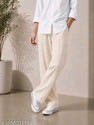 kaziranga Loose Fit Men Cream Trousers
