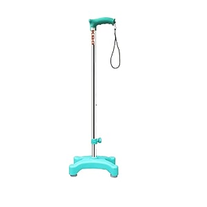 kbg 4 leg quadripod croome height adjustable walking stick foldable walking cane with t handle stick for elderly amp those physically challenged sea green