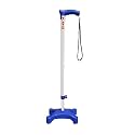KBG 4 Leg Quadripod Croome Height Adjustable Walking Stick Foldable Walking Cane with T Handle Stick for Elderly &amp; Those Physically Challenged (Dark Blue)