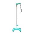 KBG 4 Leg Quadripod Croome Height Adjustable Walking Stick Foldable Walking Cane with T Handle Stick for Elderly &amp; Those Physically Challenged (Sea Green)