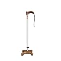 KBG 4 Leg Quadripod Croome Height Adjustable Walking Stick Foldable Walking Cane with T Handle Stick for Elderly &amp; Those Physically Challenged (Copper)