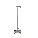KBG 4 Leg Quadripod Croome Height Adjustable Walking Stick Foldable Walking Cane with T Handle Stick for Elderly &amp; Those Physically Challenged (Grey and Steel)