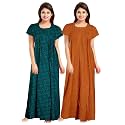 Nighty for Women Cotton Printed Maxi Gown