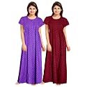 Nighty for Women Cotton Printed Maxi Gown
