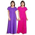Nighty for Women Cotton Printed Maxi Gown