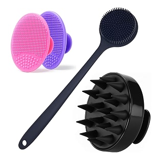 kbs hair scalp massager shampoo brush with soft silicone bristles for anti dandruff removal head massager prevents hair loss for men women facescrubber-backscrubber-scalp