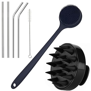 kbs hair scalp massager shampoo brush with soft silicone bristles for anti dandruff removal head massager prevents hair loss for men women straw-bodyscrubber-scalp