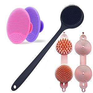 kbs hair scalp massager shampoo brush with soft silicone bristles for anti dandruff removal head massager prevents hair loss for men women facesrubber-bodyscrubber-2in1scalp