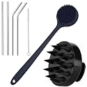 KBS Hair Scalp Massager Shampoo Brush with Soft Silicone Bristles for Anti Dandruff Removal Head Massager Prevents Hair loss for Men, Women (STRAW-BODYSCRUBBER-SCALP)
