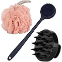 KBS Hair Scalp Massager Shampoo Brush with Soft Silicone Bristles for Anti Dandruff Removal Head Massager Prevents Hair loss for Men, Women (LOOFAH-BODYSCRUBBER-BATHBRUSH)