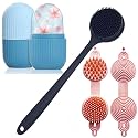 KBS Hair Scalp Massager Shampoo Brush with Soft Silicone Bristles for Anti Dandruff Removal Head Massager Prevents Hair loss for Men, Women (ICEROLLER-BODYSCRUBBER-2IN1SCALP)