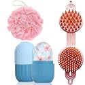 KBS Hair Scalp Massager Shampoo Brush with Soft Silicone Bristles for Anti Dandruff Removal Head Massager Prevents Hair loss for Men, Women (LOOFAH-ICEROLLER-2IN1SCALP)