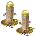 KBV Bird Feeder 4 Way Hanging Bird Feeder for Sparrow, Finches, Budgies, Indian Munias, Parrot for Home, Balcony, Window, Terrace and Garden (Pack of 2)(Yellow)