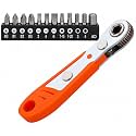 KBZONE Mini Ratchet Torx Wrench 12-Pieces & Bit Set,Screwdriver Bits With Magnetic 110 Mm 1/4 Inch4-Drive High Torque Offset Reversible Mini Ratcheting For Gadgets, Machines,Pocket Size Close Quarters