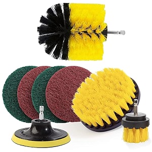 kbzone 8 pcs power scrub pads drill attachment set power scrubber cleaning kit for bathroom floor tile grout tub shower amp car scrubbing pads and brushes drill not included