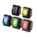 KCD4 30A Toggle Switch IP65 Waterproof Rocker Switch 110v 220v LED on Off DPST Snap-in Mount for Automotive, Marine, RV, Outdoor Equipment &amp; Industrial Control Panels(5PCS 110-220V Multicolored)