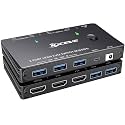 KCEVE KVM Switch 1 Monitor 2 Computers HDMI 8K@60Hz 4K@120Hz