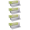 9m Aluminium Silver Kitchen Foil Roll Paper, 10 Micron Thick Aluminium Foil (Pack of 4)