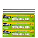 DELIWRAP Aluminium Foil 1KG 18 Micron | Parchment & Wrapping Paper | Ideal for Packing, Wrapping & Storing Food (Pack of 3)