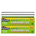 DELIWRAP Aluminium Foil 1KG 18 Micron | Parchment &amp; Wrapping Paper | Ideal for Packing, Wrapping &amp; Storing Food (Pack of 2)