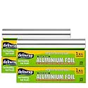 DELIWRAP Aluminium Foil 1KG 18 Micron | Parchment &amp; Wrapping Paper | Ideal for Packing, Wrapping &amp; Storing Food (Pack of 4)