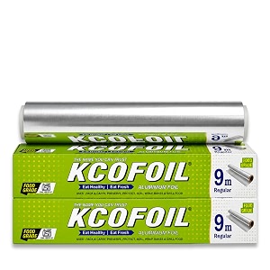silver aluminium foil paper roll for food packing 9m 11 micron food wrap for kitchen ideal for wrapping packing storing pack of 2