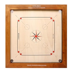 kd willmax golden carrom board antique indoor board game approved by carrom federation of india amp maharashtra carrom association champion 20mm
