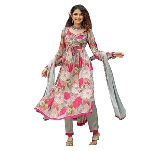 KD Womens Anarkali Floral Printed Kurta Pent