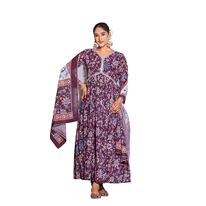 KD Womens Anarkali Floral Printed Kurta Pent