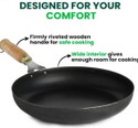 KDEP Wooden Handle Tadka Pan Fry Pan