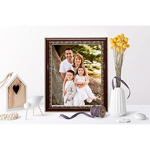 10x10 inch maroon color victorian pattern flexiable glass acrylic amp synthetic wood customized wall hanging modern photo frame for wall decoration