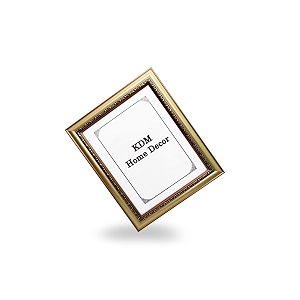 8x8 inches flexible glass amp synthetic wood hangingtable top high density photo frame for wall decoration dal golden color