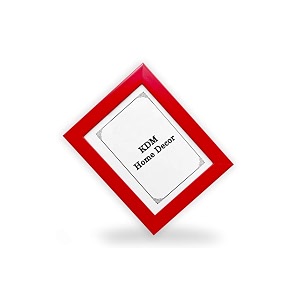8x8 inches flexible glass amp synthetic wood hangingtable top high density photo frame for wall decoration plain red color
