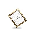 8x8 Inches Flexible Glass &amp; Synthetic Wood Hanging/Table Top High Density Photo Frame for Wall Decoration Dal Golden Color