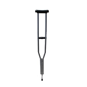 metal under arm auxillary crutch pair height adjustable menwomenold people walking stick - grey 1 pcs