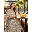 KE KANHA EXPORTS Stylish Kaftan Dress for Women|Beach Wear Dress|Long Maxi Boho Soft|Silky|Premium Feel Fabric Dress|Adjustable Drawstring Tassel|Fits S-M-L