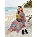 KE KANHA EXPORTS Stylish Kaftan Dress for Women|Beach Wear Dress|Long Maxi Boho Soft|Silky|Premium Feel Fabric Dress|Adjustable Drawstring Tassel|Fits S-M-L