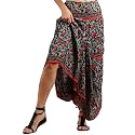 KE KANHA EXPORTS Skirts for Woman|Long Skirt for Woman|Maxi Skirt|Soft Silky Premium Feel|2 Pockets|Boho Beach Border Print|Multicolor|Easily fits S to L|Waist 28-46 inches|Length 38 inches|Pack of 1