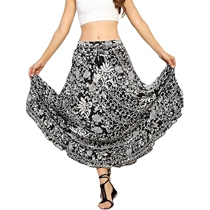 ke kanha exports skirt for womanlong skirt for womanmaxi skirts for womenboho maxi beach border printlightweight flowy summerprintedeasily fits s to lwaist 28 to 46 inch length 38 inch