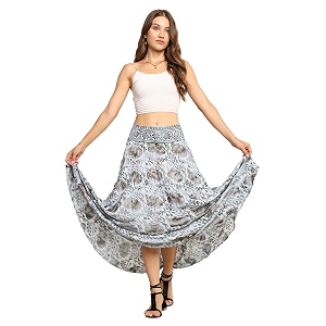 ke kanha exports skirt for womanlong maxi skirt for womanboho beach border printlightweight flowy travel outfitmulticoloreasily fits s to lwaist 28-44 incheslength 38 inches