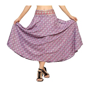 ke kanha exports skirt for womanlong maxi skirt for womanboho beach border printlightweight flowy travel outfitmulticoloreasily fits s to lwaist 28-44 incheslength 38 inches