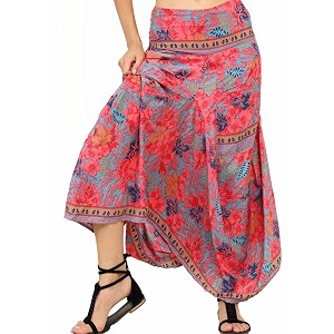 ke kanha exports skirts for womanlong skirt for womanmaxi skirtsoft silky premium feel2 pocketsboho beach border printmulticoloreasily fits s to lwaist 28-46 incheslength 38 inchespack of 1
