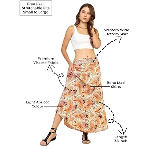 ke kanha exports skirt for womanlong maxi skirt for womanboho beach border printlightweight flowy travel outfitmulticoloreasily fits s to lwaist 28-44 incheslength 38 inches