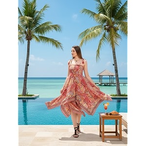 ke kanha exports convertible dress-to-skirtskirt for womanbeach wear dress for womenlong skirt for womanbloom hem tassel tieboho beach bordermulticoloreasily fits s-m-lbust24-46inlength38in