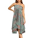 KE KANHA EXPORTS Convertible Dress|Boho Dress for Women|Beach Wear |Border Print 3 Way Tube Halter Skirt Style|Multicolor|Easily fits S-M-L|Bust 28-46 Inches Length 18 Inches