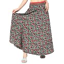 KE KANHA EXPORTS Skirt for Woman|Long Maxi Skirt for Woman|Boho Beach Border Print|Lightweight Flowy Travel Outfit|Multicolor|Easily fits S to L|Waist 28-44 inches|Length 38 inches