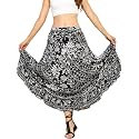 KE KANHA EXPORTS Skirt for Woman|Long Skirt for Woman|Maxi Skirts for Women|Boho Maxi Beach Border Print|Lightweight Flowy Summer|Printed|Easily fits S to L|Waist 28 to 46 inch Length 38 inch
