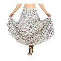 KE KANHA EXPORTS Skirt for Woman|Long Maxi Skirt for Woman|Boho Beach Border Print|Lightweight Flowy Travel Outfit|Multicolor|Easily fits S to L|Waist 28-44 inches|Length 38 inches